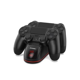 DOBE PS4 Dual Charging Stand with RGB Light Effect Wireless Controller Charging Dock Fast Charge Storage Multi-Function Game Accessory