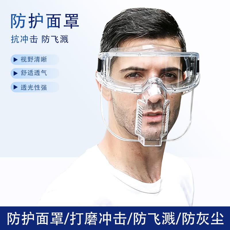 Protective Face Shield for Grinding and Impact, Transparent Kitchen Glasses Mask Face Shield, Anti-Splash Anti-Dust Protective Face Shield