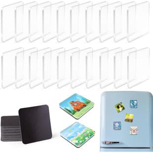 DIY Fridge Magnet Kit Acrylic DIY with Adhesive Backing Rectangular Clear Acrylic Magnetic Set