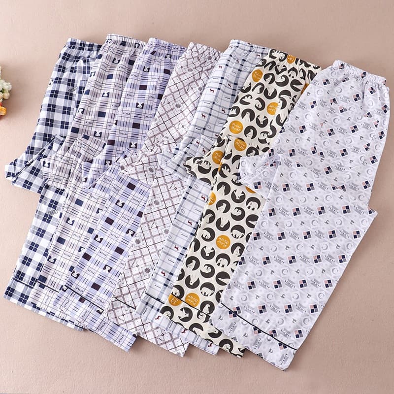Men's Sleep Pants for Spring, Summer, Autumn - Lightweight Casual Loose Fit Large Size Printed Pajama Pants