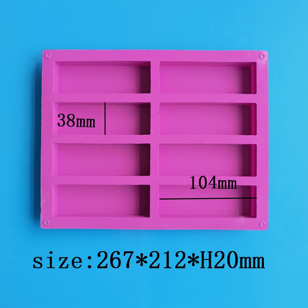 8-Cell Rectangular Soap Mold 225, Handmade Soap, Baking Pastry Cookie Muffin Cake Mold, Dessert Kitchen Tool