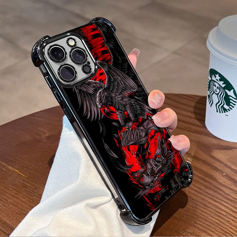 Niche Dark Art Chinese Style iPhone 17 Pro Max Four-Corner Drop-Proof TPU Apple 16 Full Coverage Phone Case 15