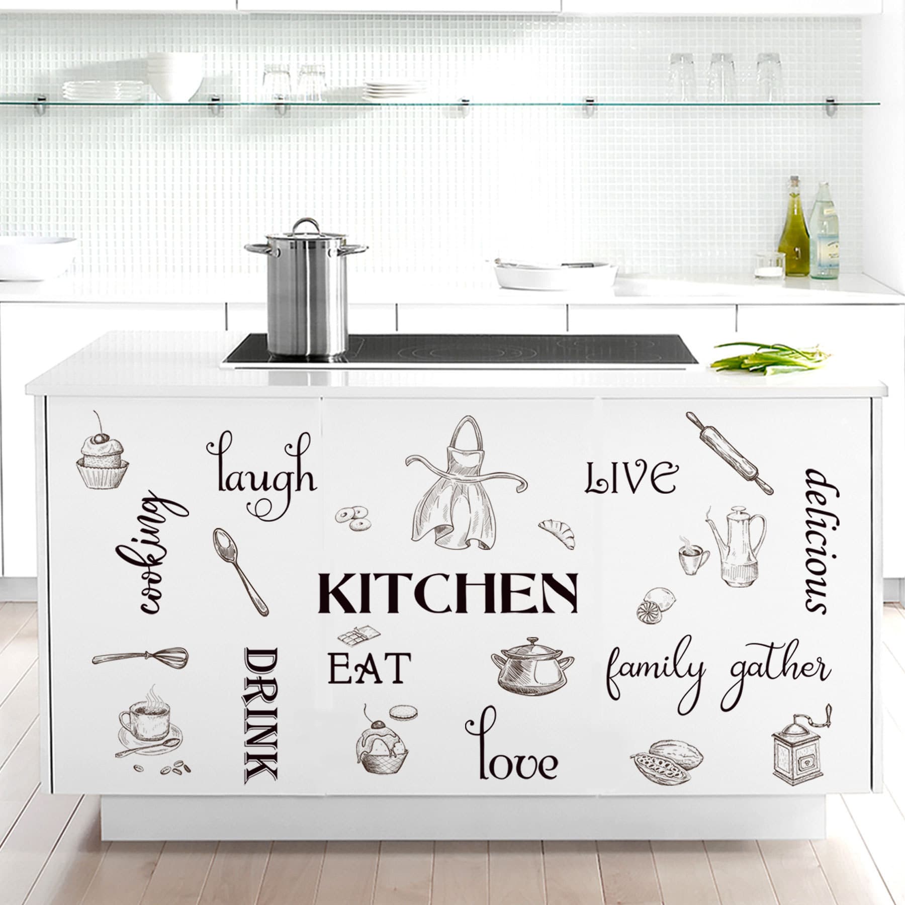 Kitchen Home Decor Inspirational Sayings Dining Room Wall Decals Removable Home Decoration Background Wall Stickers