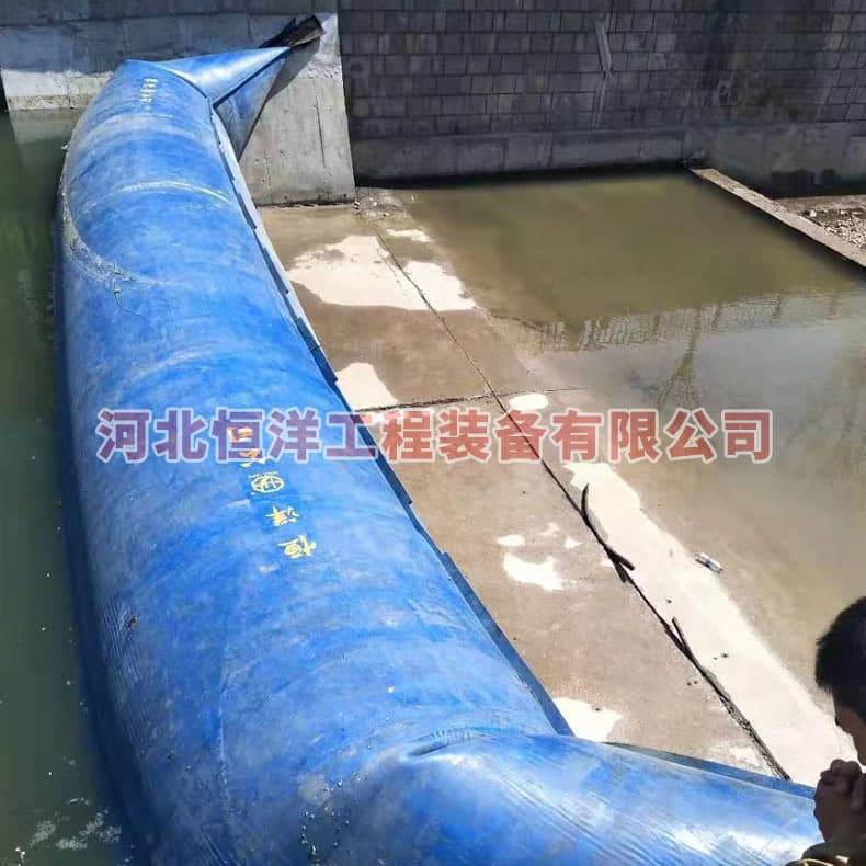 Flood control gate blue inflatable rubber dam, airbag shield plate, river landscape product, rubber dam irrigation system