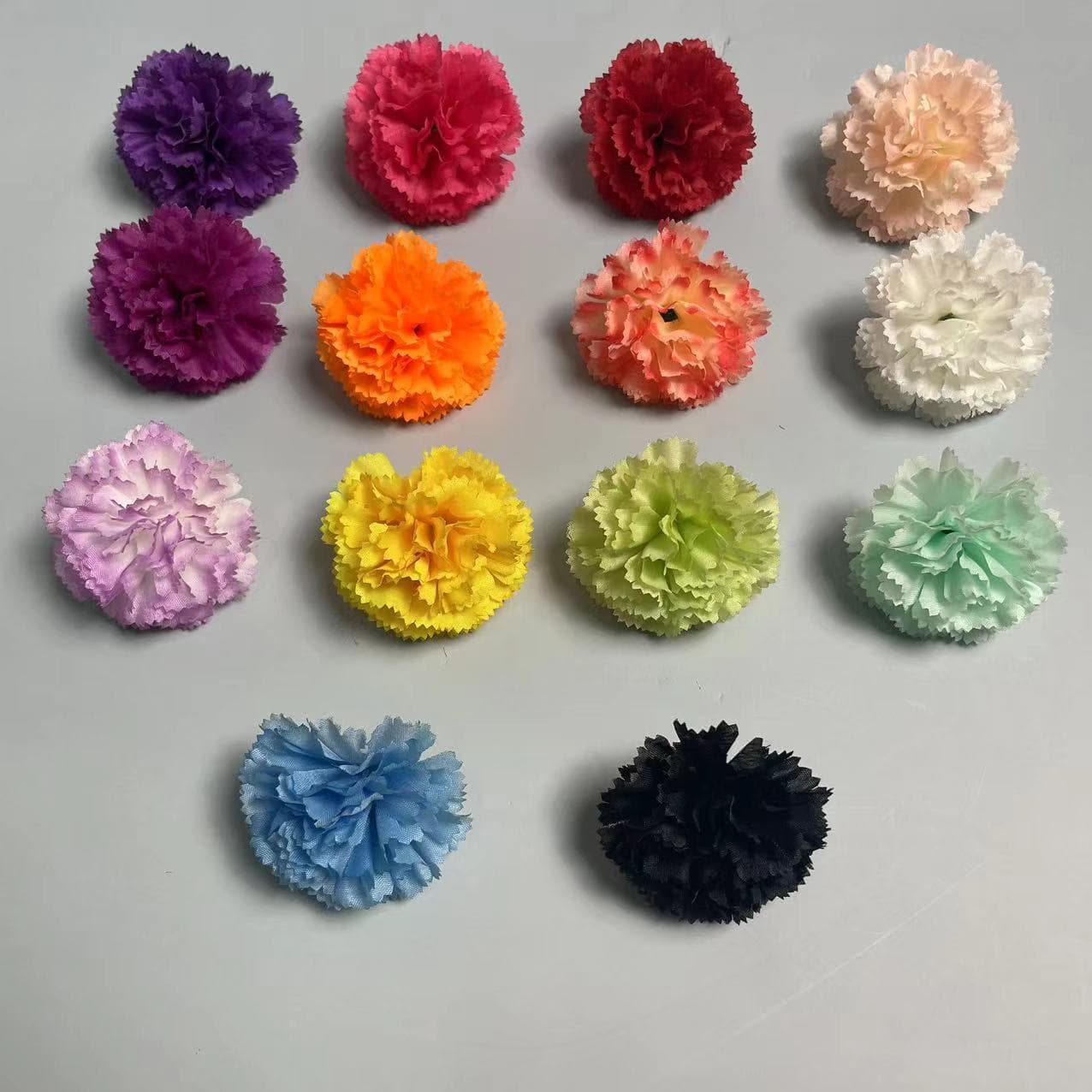 Simulated carnation flower head, flower wall flower arrangement material, Mother's Day party decoration, silk flower accessories