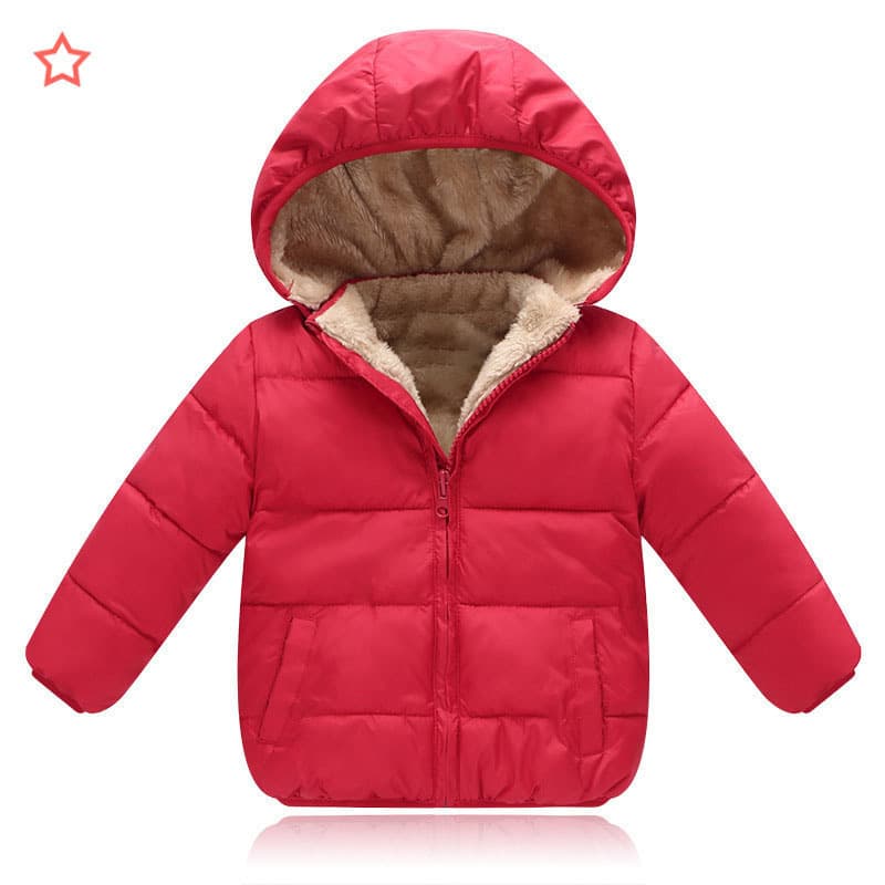 2025 Winter Children's Cotton Jacket Wholesale Fleece-Lined Thickened Baby Hooded Coat Boys/Girls Small/Medium Down Coat