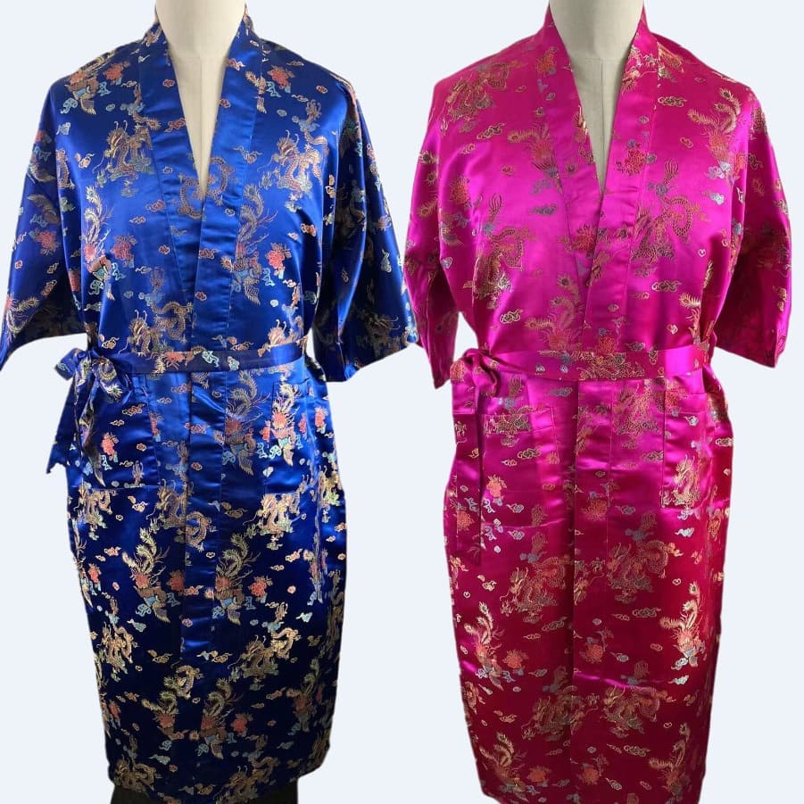 Chinese Silk Fashion Silk Woven Men's Tang Suit Bathrobe + Spring, Summer, Autumn and Winter Brocade Dragon and Phoenix Pajamas