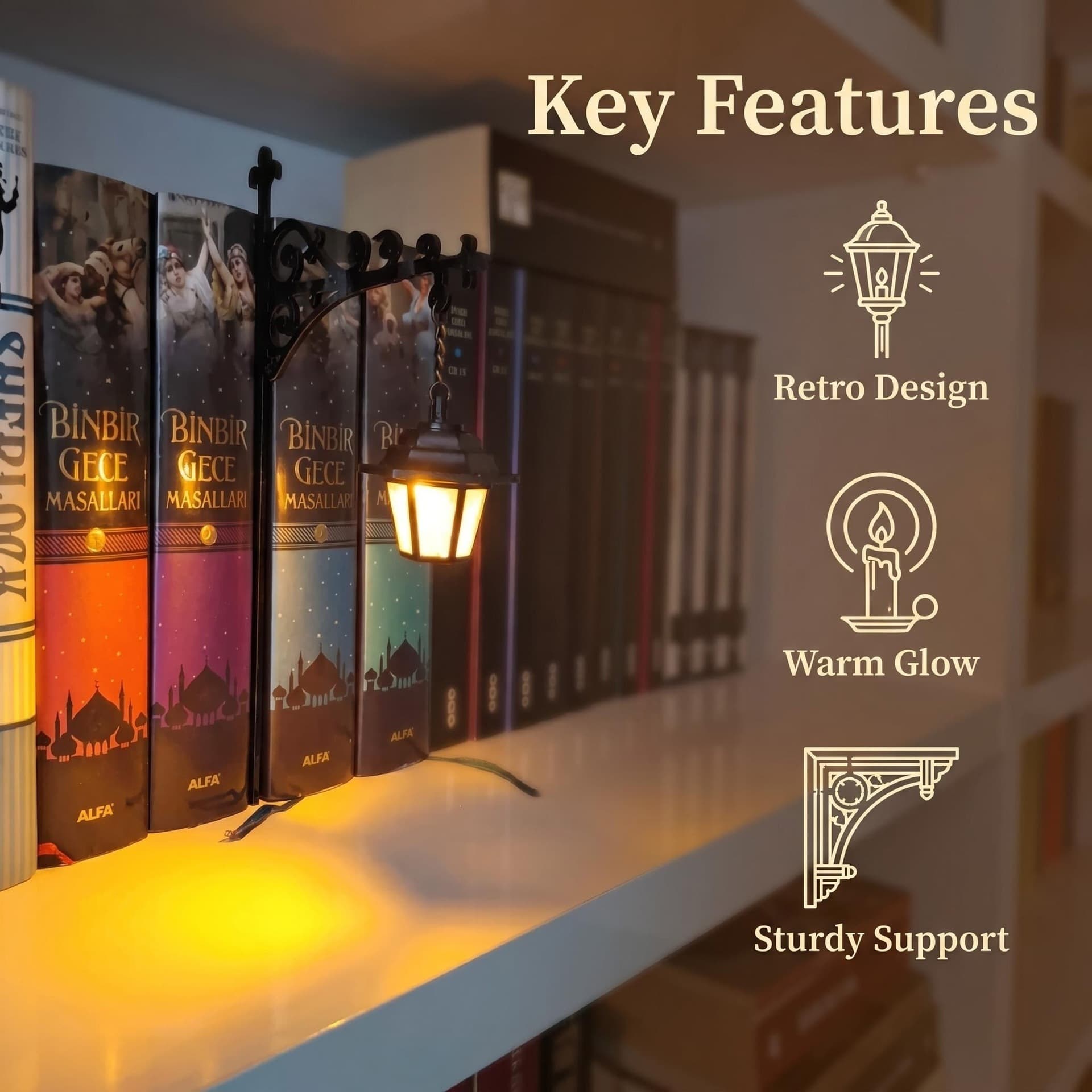 Cross-border new bookshelf lighting Library Lantern-Decorative Bookshelf Lighting