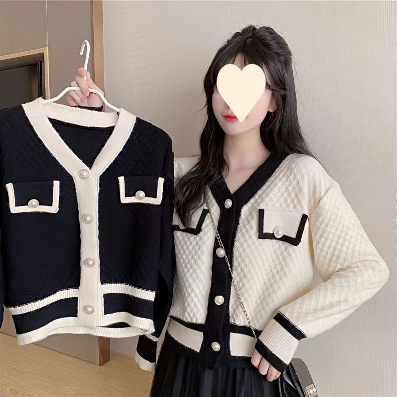 2025 Spring/Autumn New Style Small Fragrance Style Jacket Women's Top Lazy Japanese Style Cardigan Outerwear Knitted Sweater Slimming