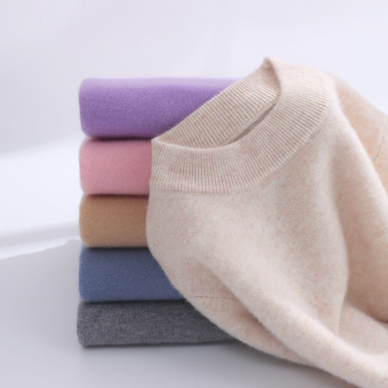 A-point Autumn/Winter Children's Pure Wool Sweater, Round Neck Knit Base Layer for Boys and Girls, Pullover Wool Sweater for Older Kids
