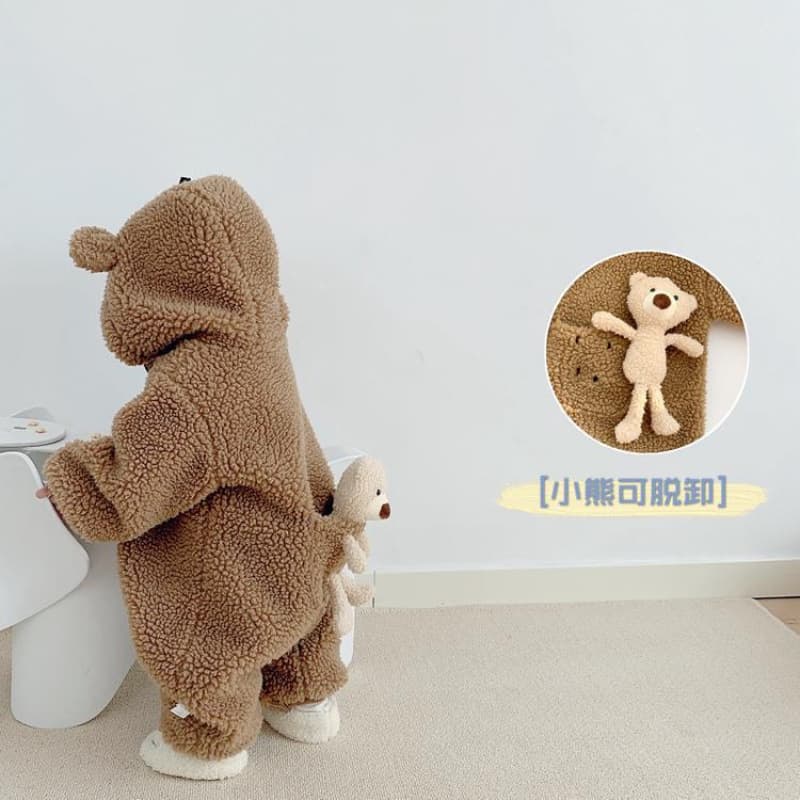 Baby Winter Romper Outwear Fleece Warm Cute Boy Girl Onesie Bodysuit Thickened Plush