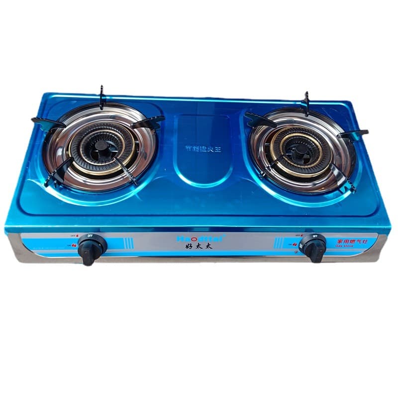 Gas Stove Dual Burner Home Gas Stove Dual Burner Stainless Steel Desktop Old Style LPG Natural Gas Dual Burner High Fire