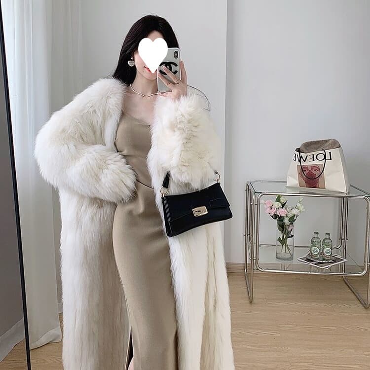 2025 Winter New Style Fur Coat Women Faux Fox Fur Long Style Internet Famous Woven Fuzzy Coat Youthful Elegance