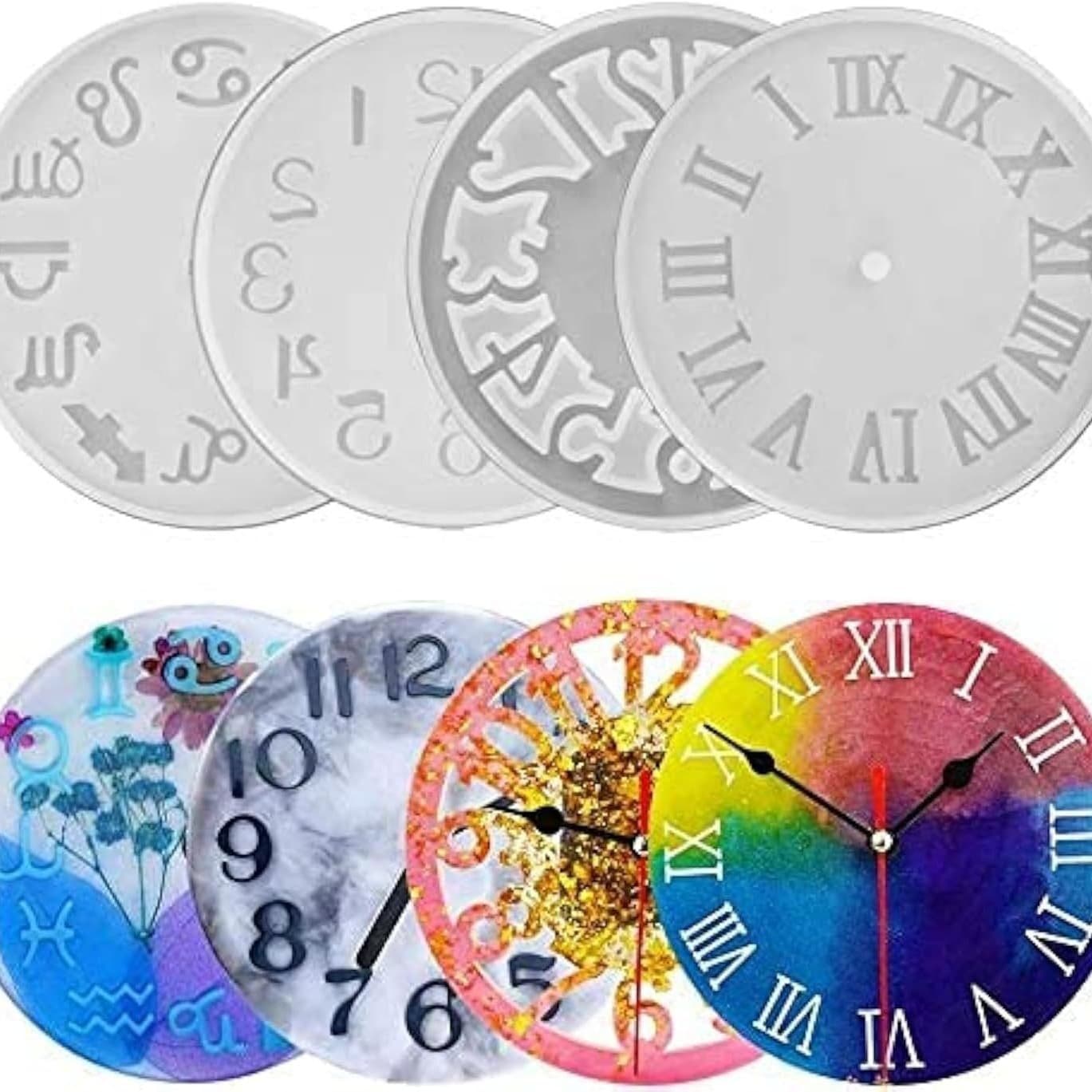 DIY Epoxy Resin Mold Large Round Clock Ornament Silicone Mold Mirror Amazon Resin Hot Sale