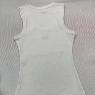 Embroidered Ribbed Sleeveless Tank Top, Stretchy Slim Fit Basic Camisole for Women, High Quality, Drop Shipping