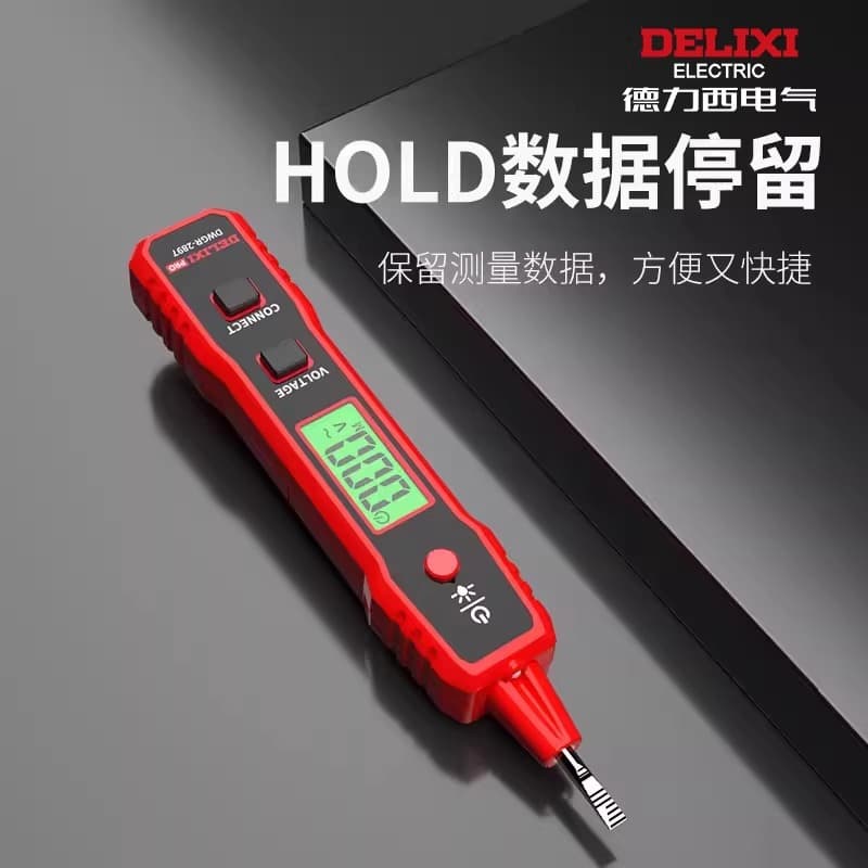 Delixi R2897 Voltage Tester Pen 12-600V 3966 Multifunctional Digital Display Electrician's Induction Test Pen for Wire Break Detection