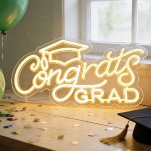 CongratsGrad Neon Light LED Graduation Party Decorative Letter Graduation Season Atmosphere Light