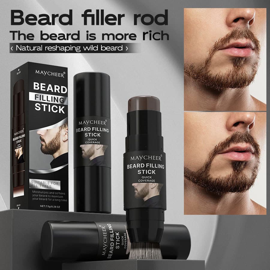 MAYCHEER Beard Stick with Brush Head, 2-in-1 Waterproof Hair Thickening Stick, Cross-border Trade