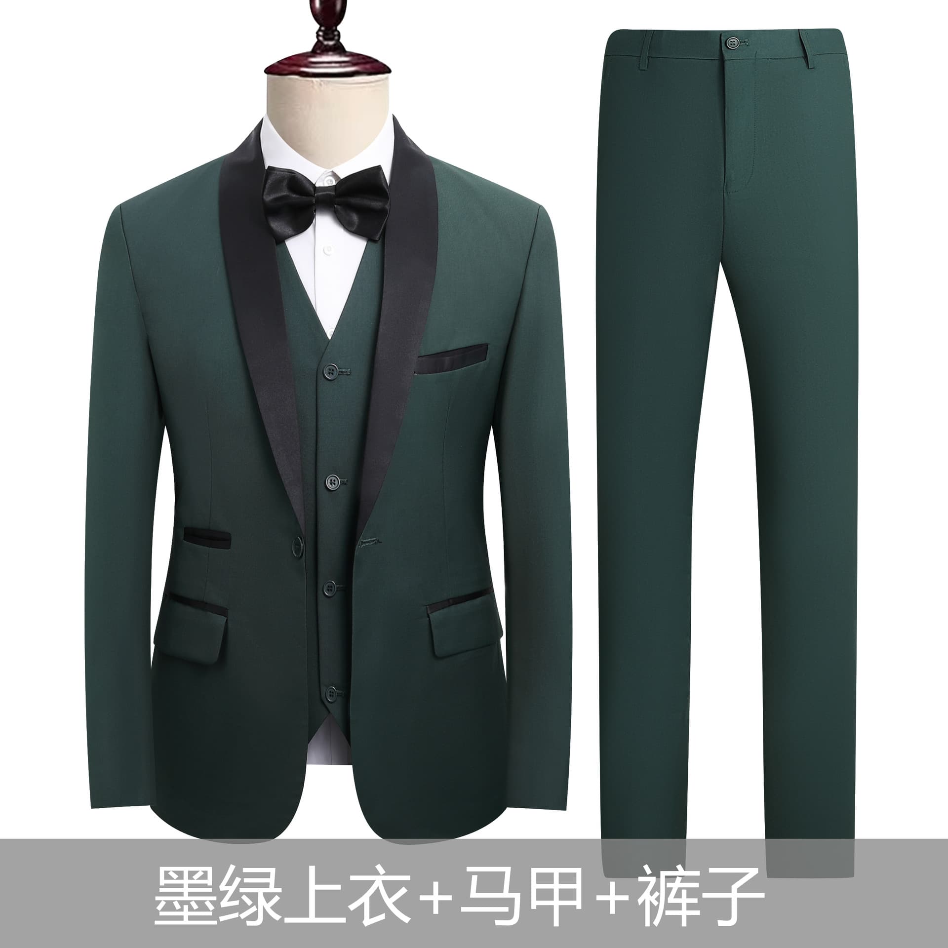 Suit suit men's Korean style slim coat groom wedding dress business formal suit men's three-piece suit