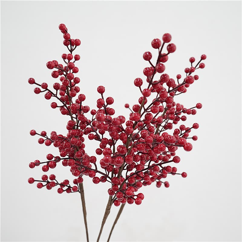 Fortune Berry Living Room Decor Hotel Lobby Large Floral Arrangement Artificial Flower Faux Berry Red Berry Front Desk Decoration Fake Flower Wholesale