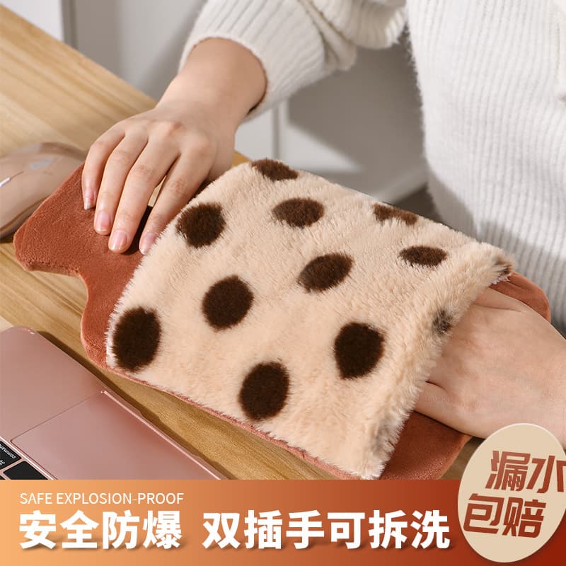 Hot water bottle water filling type cute plush doll cloth cover large capacity rubber liner large water filling hot water bottle wholesale