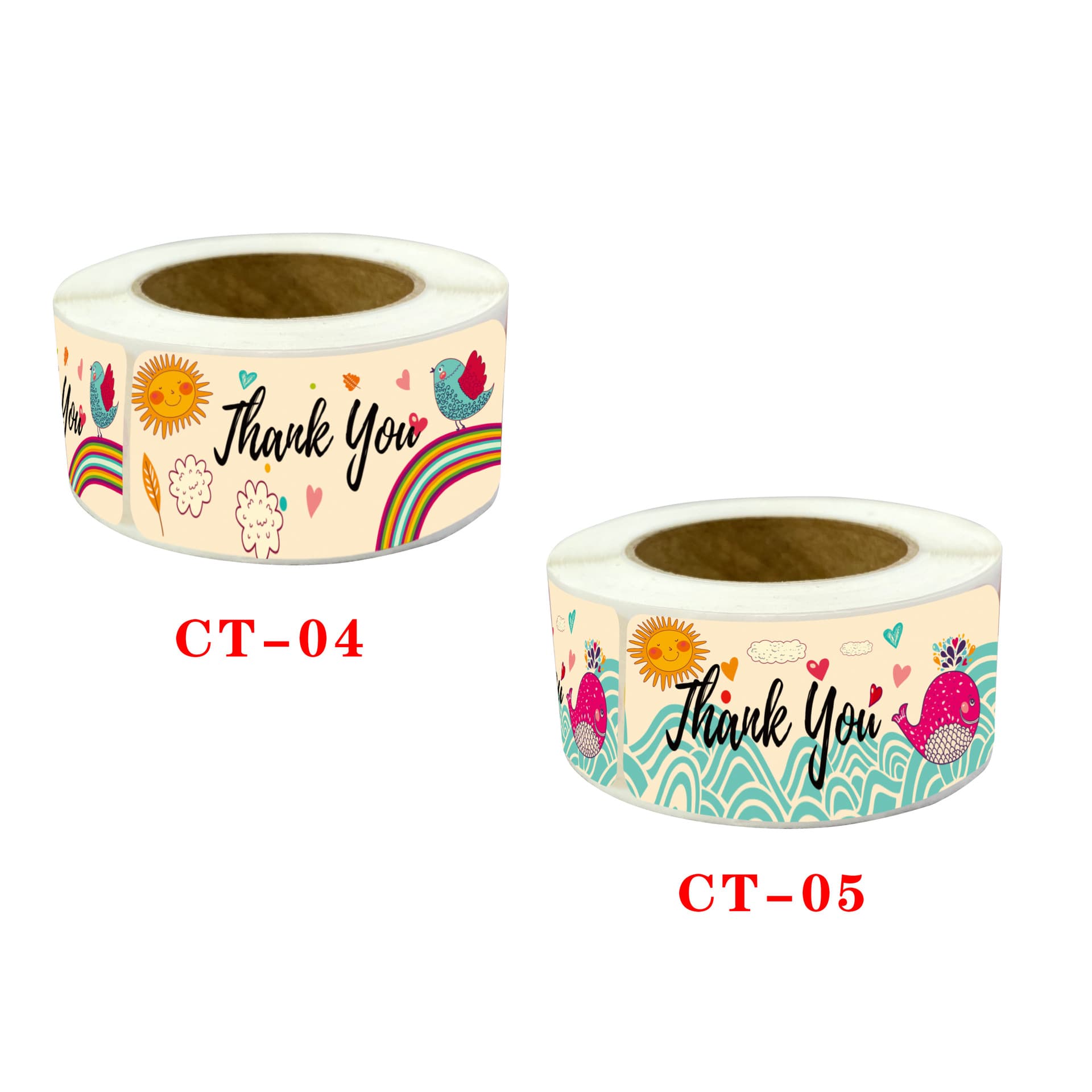 Foreign trade roll wholesale thank you cartoon sticker label thank you for your order sealing label