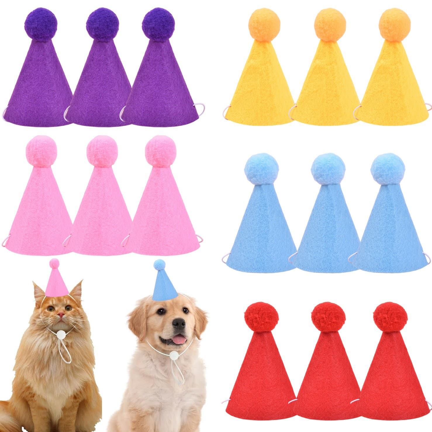 Pet Birthday Hat Mini Creative Cat Dog Pet Hat Birthday Party Decoration Headwear Crown Hat