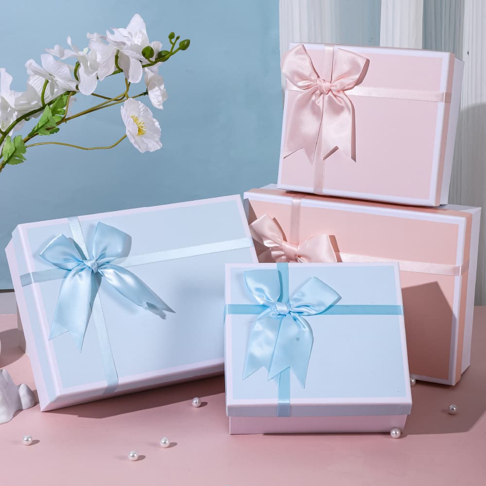 Bow gift box, light luxury gift box, Teacher's Day gift box, girls' cosmetics fan cup, souvenir gift box