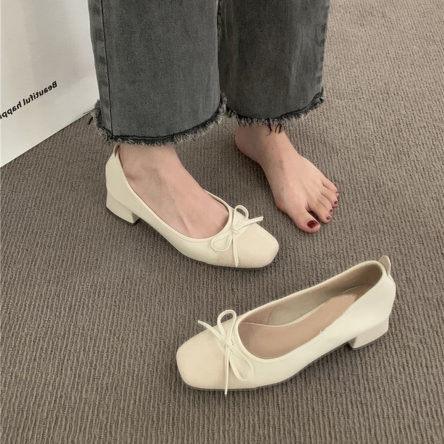 Wanwan Soft Bow Flats Commuter 2025 Flat Shoes Autumn French Women's Shoes for Dresses High Heels Trendy