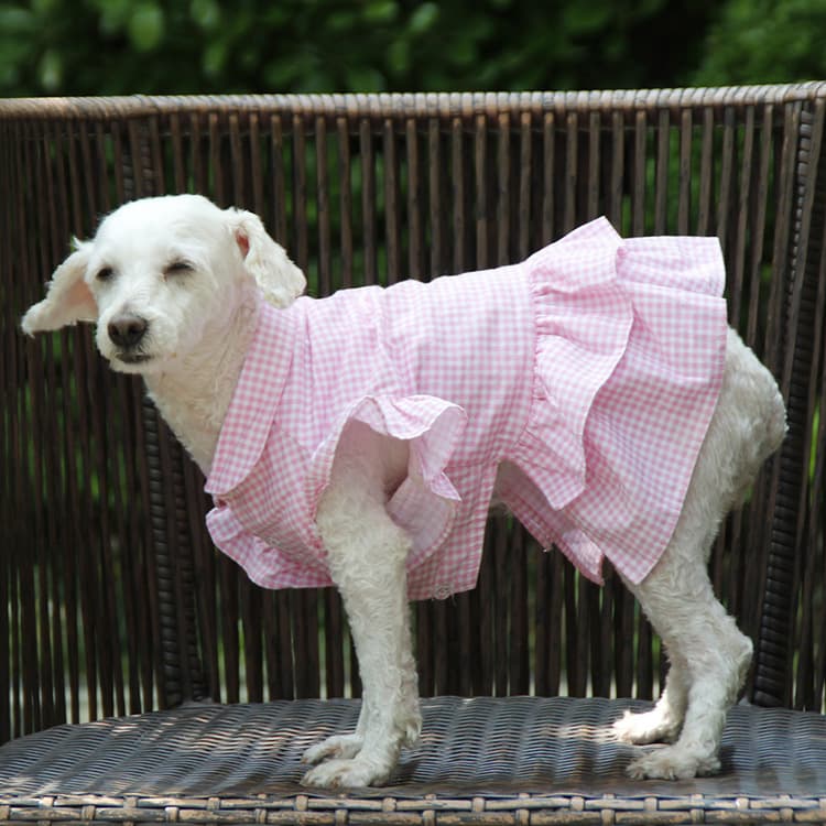 Bomei Teddy Dog Summer Thin Sleeveless Plaid Pet Shirt for Small Dogs Bichon Frise