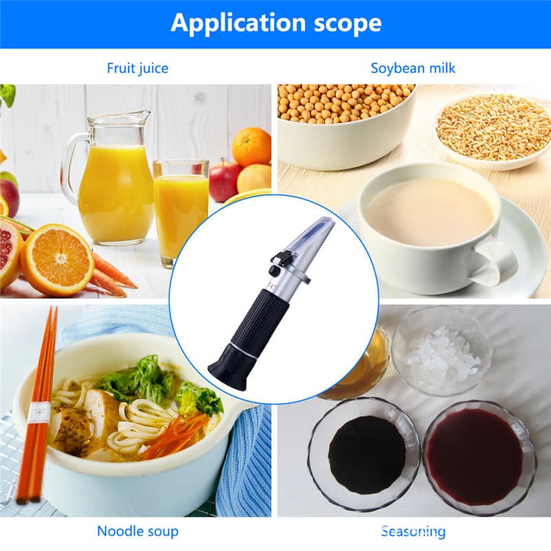Refractometer 2-in-1 0-32% Brix Sugar Meter Juice Sweetness 0-28% Salinity Soy Sauce Brine Tester