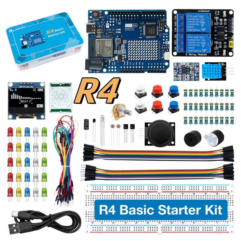 2024 New Arduino Development Kit Compatible with UNO R4 with WiFi Beginner Starter Kit