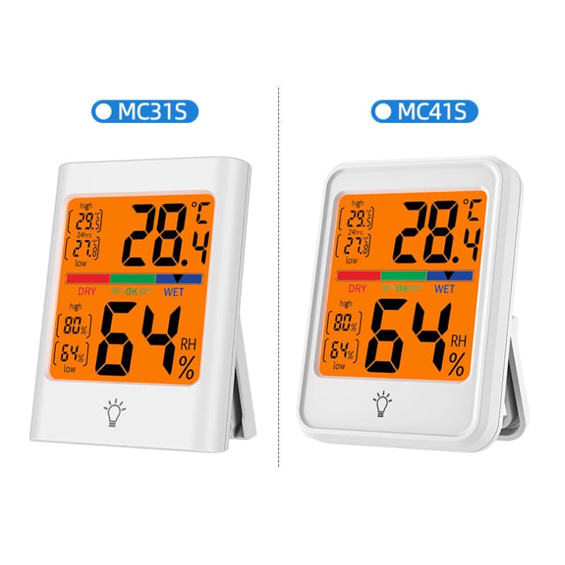 Simple digital digital display electronic temperature and humidity meter home indoor wall-mounted magnet magnetic thermometer with backlight large screen