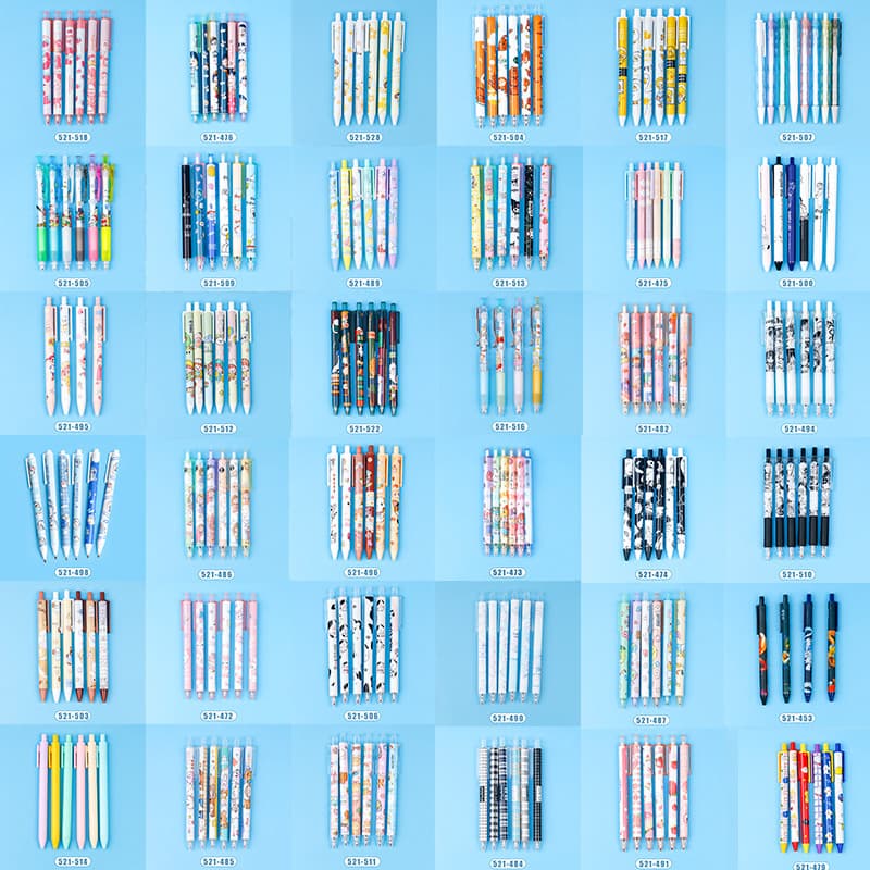 Yiwu production of various combination press gel pen black 0.5mm sign pen student examination office pen wholesale