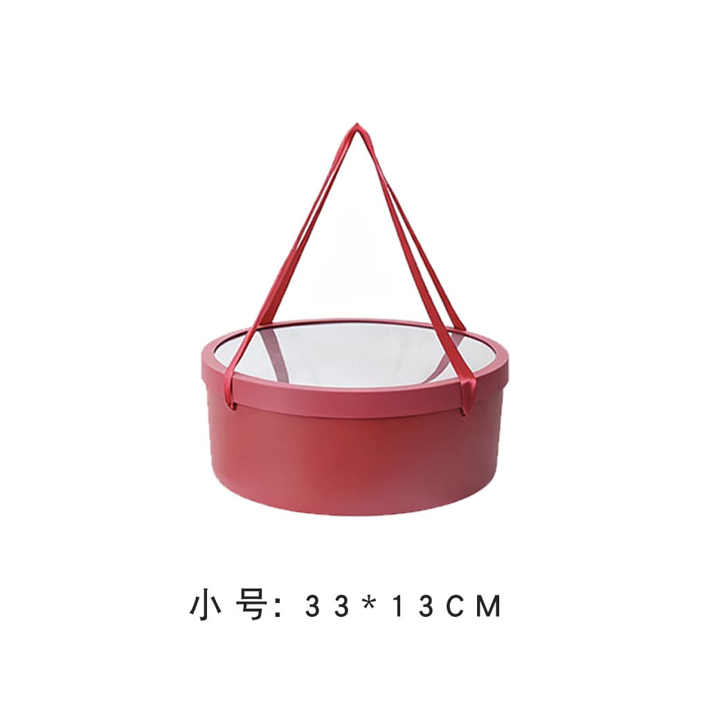 Factory Direct High-End Portable Round Flower Fruit Packaging Box Windowed Flower Gift Box Waterproof