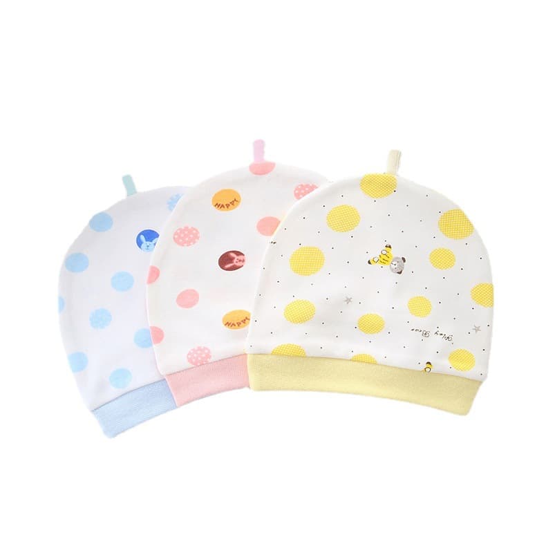 Wholesale baby hats, double-sided single-layer baby hats, newborn 0-3 months summer thin cute chin guard hats
