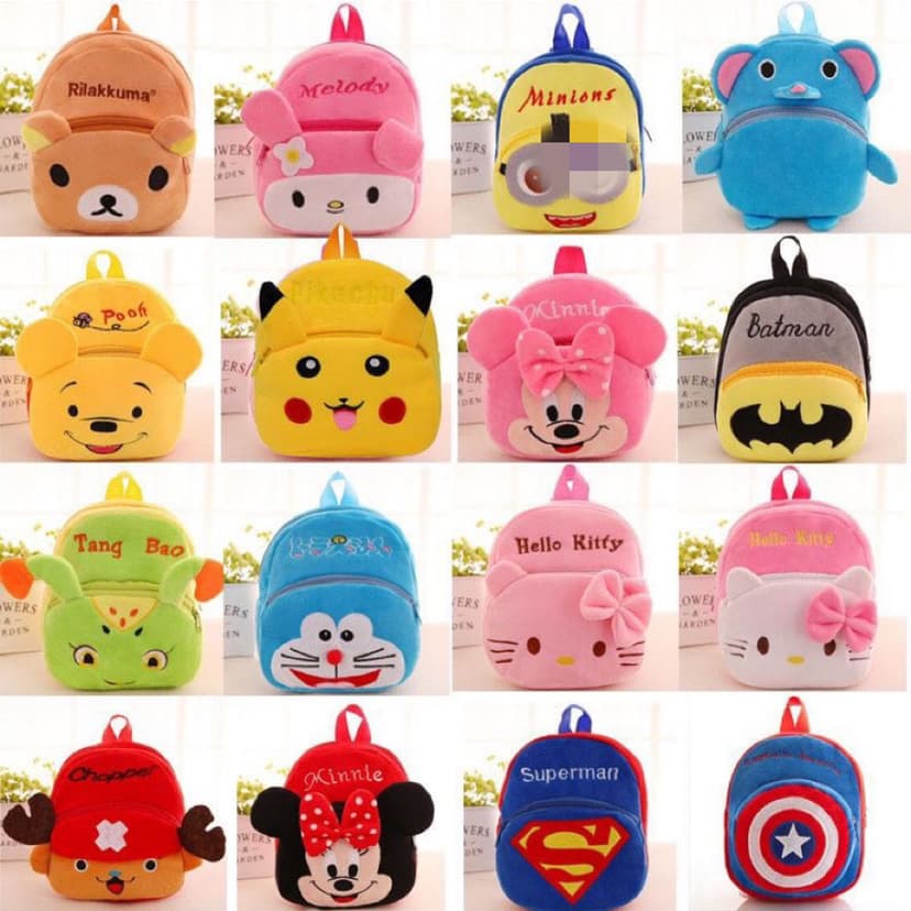 Creative Cartoon Plush Backpack Children's Toy Backpack 1-3 Boys Girls Kindergarten Babies Plush Bag