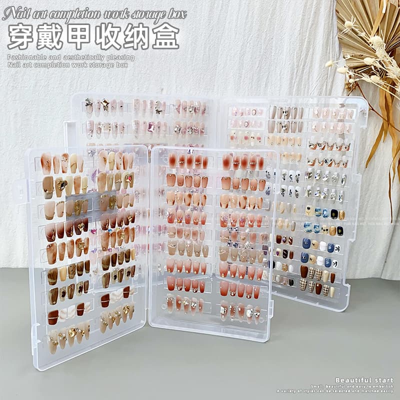 Manicure wear nail storage box transparent dust-proof plate-making handmade work style arrangement display color card book