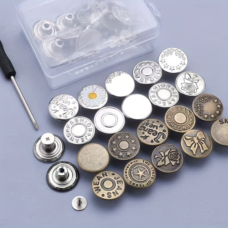 2026 New Cross-border Drop Shipping 21 Pieces (20+1) Adjustable Seamless Buttons Bronze and Cross-border