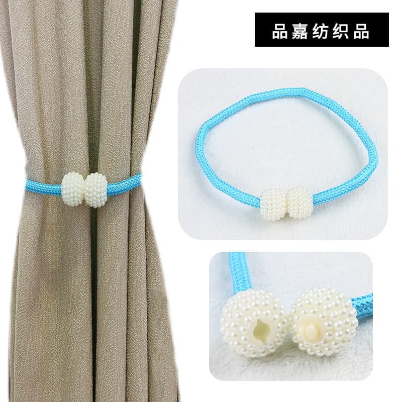 Factory Wholesale Bulk Rope Small Pearl Curtain Tieback Clips Modern Simple No-Drill Curtain Buckle Curtain Tieback