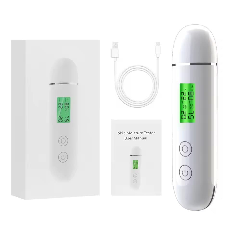 Cross-Border Skin Moisture Tester for Water and Oil Detection, Fluorescent Pen with Temperature and Humidity Gauge