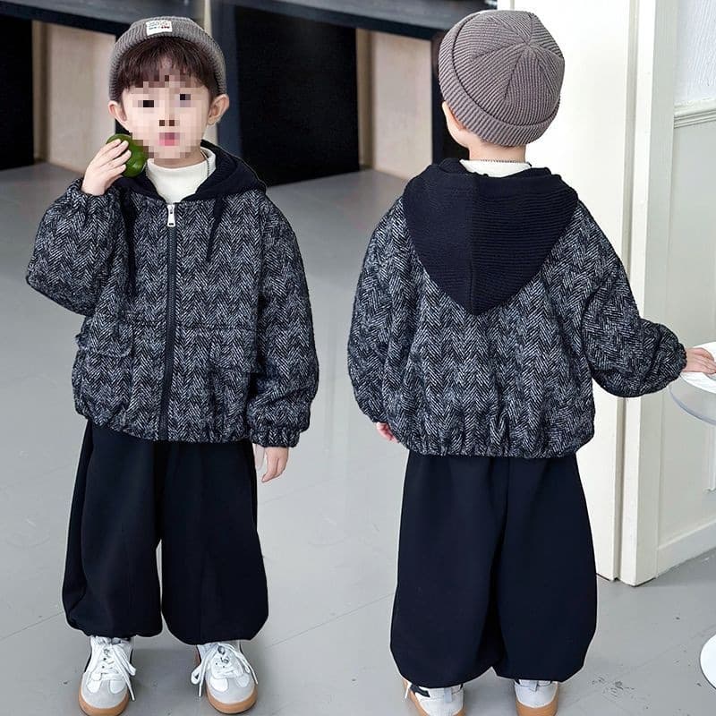 Children's Boys Cotton-Padded Jacket Spring Autumn Thick Kids Fall Winter 2025 New Stylish Baby Fleece Lining Jacket Trendy