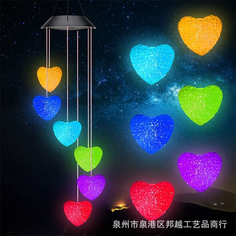 Cross-border solar wind chime light outdoor garden light butterfly colorful hummingbird angel decorative rice grain white light landscape light