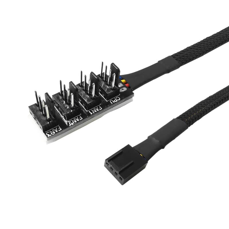 Computer motherboard 4Pin one-to-four transfer wiring 3/4P pin PWM temperature control extension cable chassis fan HUB hub