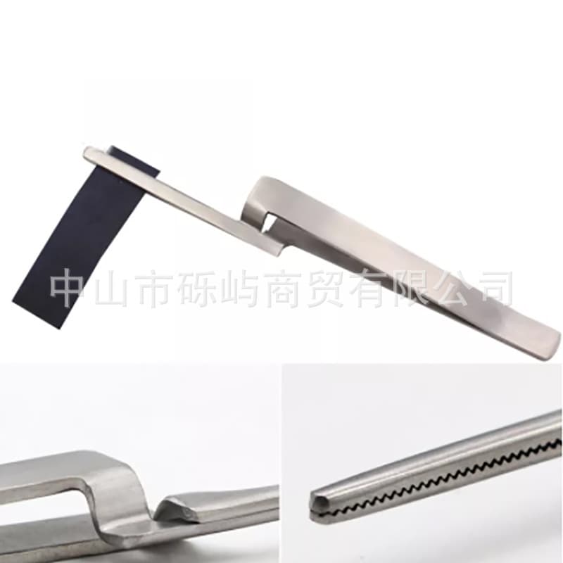Straight-tip stainless steel bite paper tweezers, tweezers for adjusting bite, convenient bite paper holding tweezers