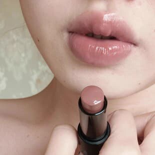 Nude lip perfection! Sheer glossy low-saturation nude pink everyday nude moisturizing lipstick balm multi-use stick blush