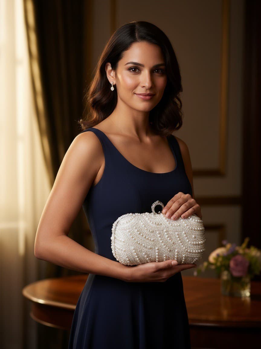 Elegant Beaded Evening Clutch Bag for Ladies Fashionable Handbag Perfect for Dinner Parties And Formal Occasions