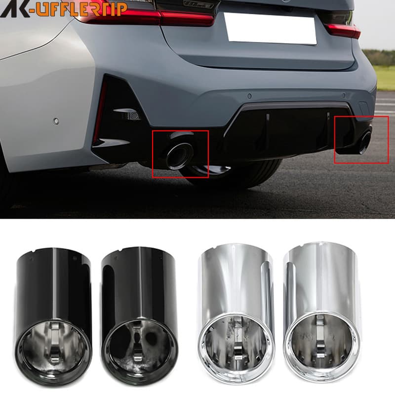 Exhaust Pipe System Tailpipe Trim Cover Silencer for BMW G20 G21 320 330i 420i 425i G22