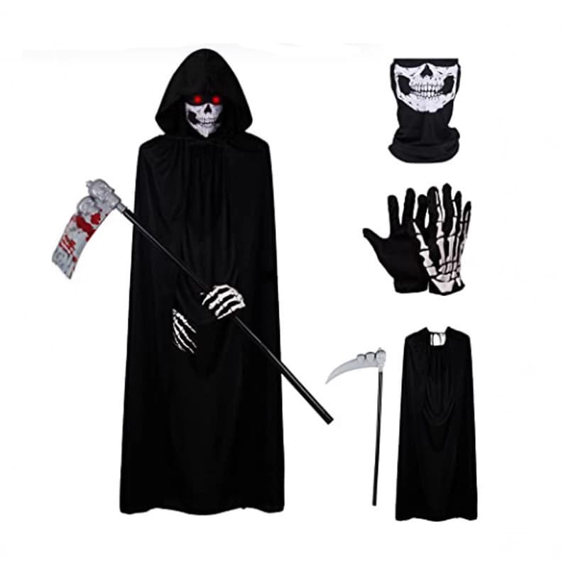 Halloween Cape Cloak Cosplay Grim Reaper Wizard Black Cape Party Vampire Cloak Death Cloak