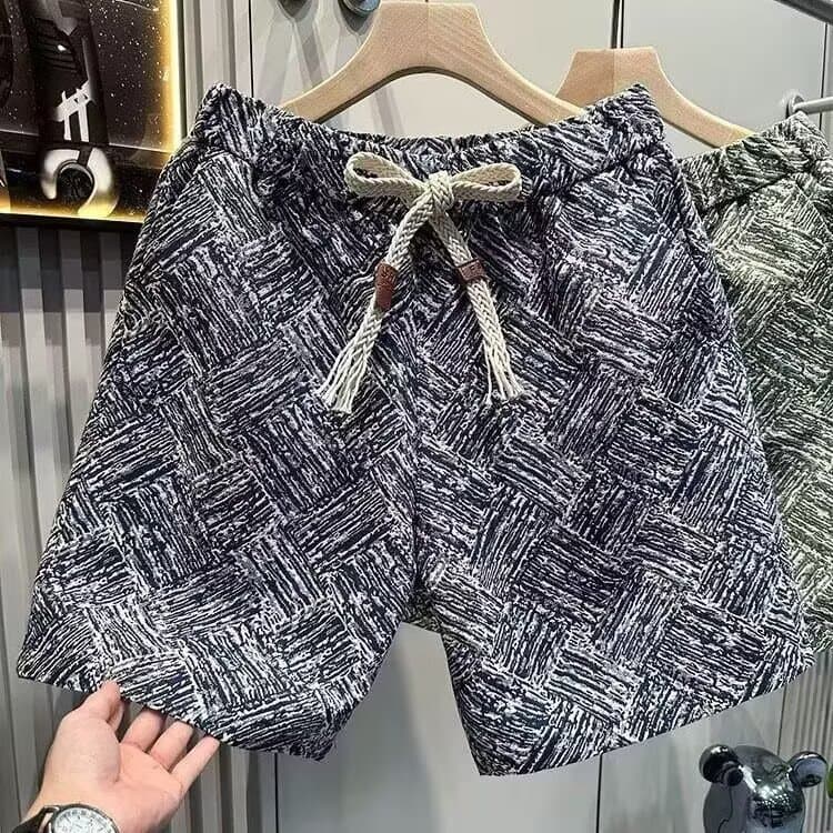 Trendy Brand Five-Point Shorts for Men Summer High-End Creative Jacquard Shorts Loose Beach Casual Pants